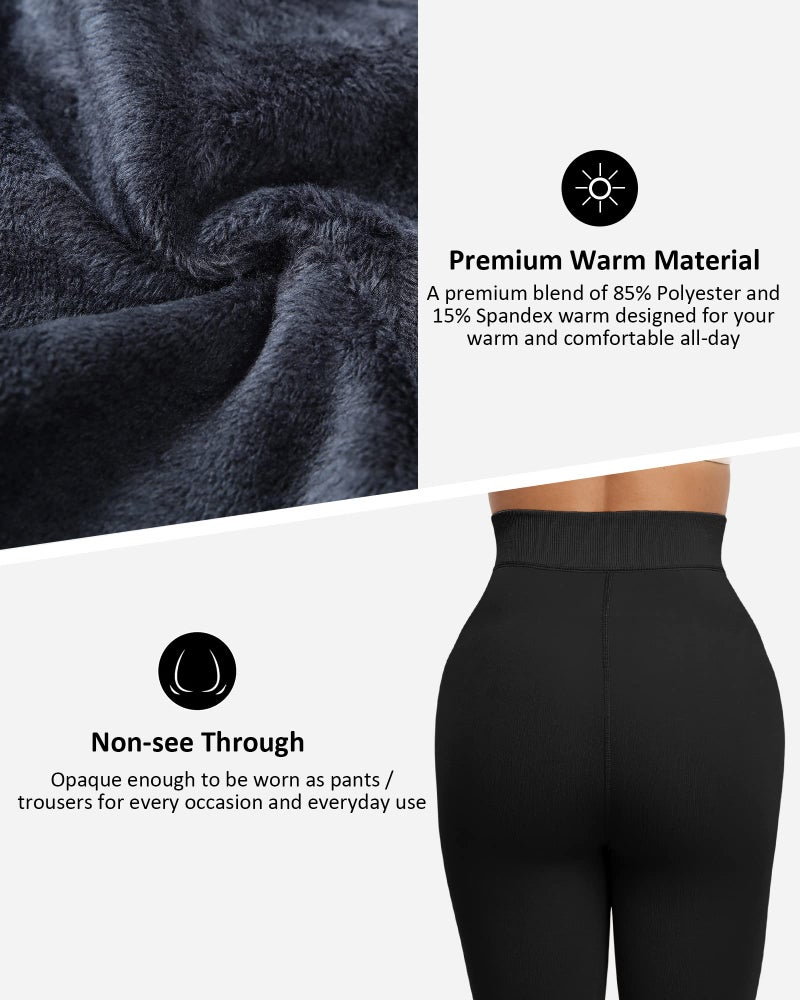 NORMOV Winter Warm Fleece Lined Leggings Women,Thick Thermal Velvet Tights (Black-M/L) - Image 5